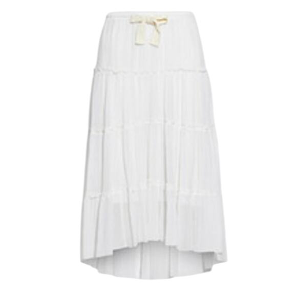 See by Chloe Tiered cotton and silk blend crepon midi white size 12 - Picture 1 of 7